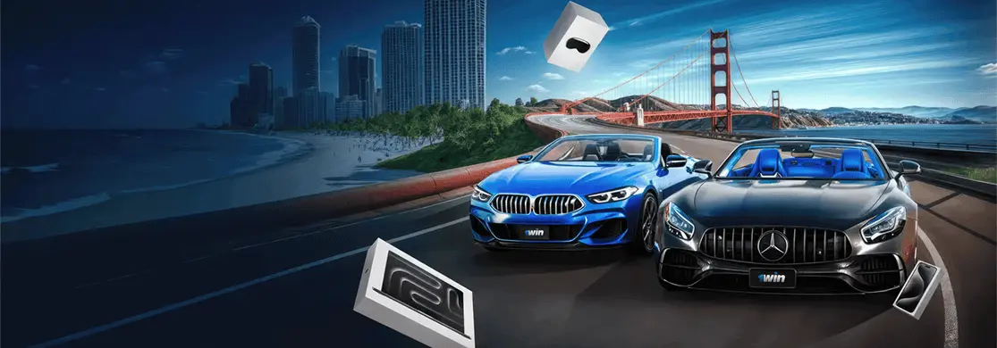 1win Lucky Drive. We're giving away 2 convertibles and Apple prizes.